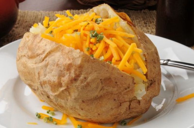 Baked Potatoes with Cheddar and Chives